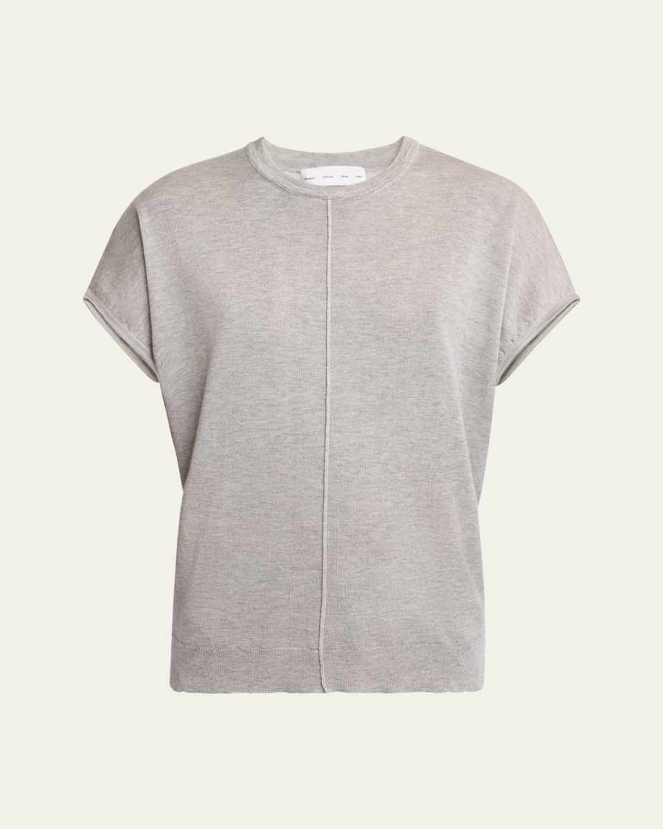 Ares Short-Sleeve Cashmere Top